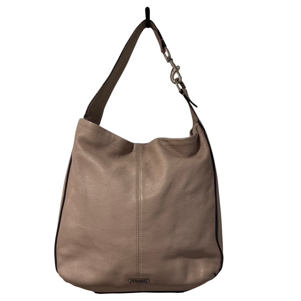 Coach Park Avery Studded Hobo Leather Slouchy Large Beige Shoulder Bag